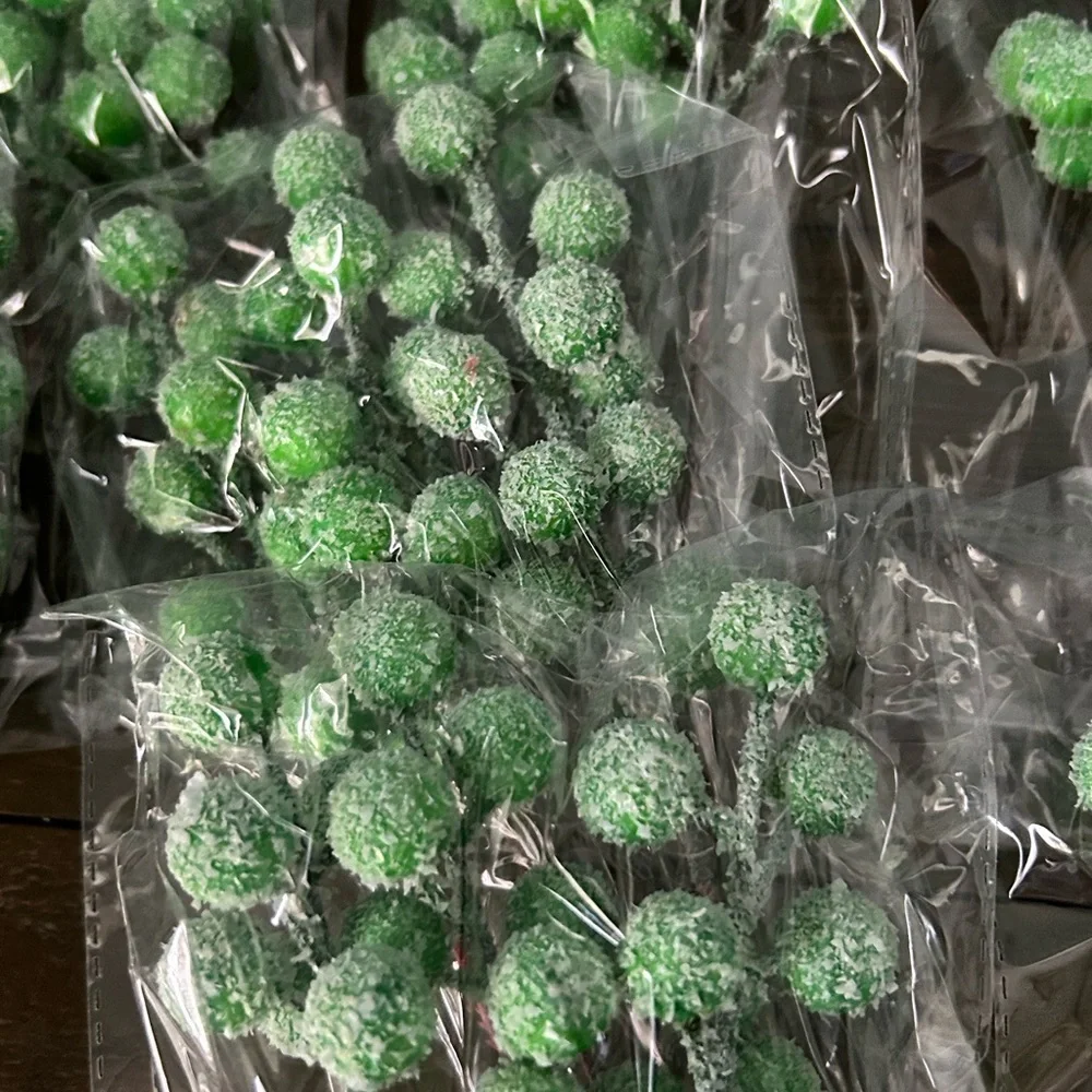 Artificial Green Snow Berry Stems for Holiday Crafting and Decor 24 Stems NIP